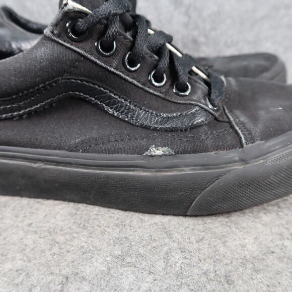 Vans Shoes Womens 7 Sneakers Old Skool Casual Skate Canvas Black Trainer Lace Up - Picture 2 of 12